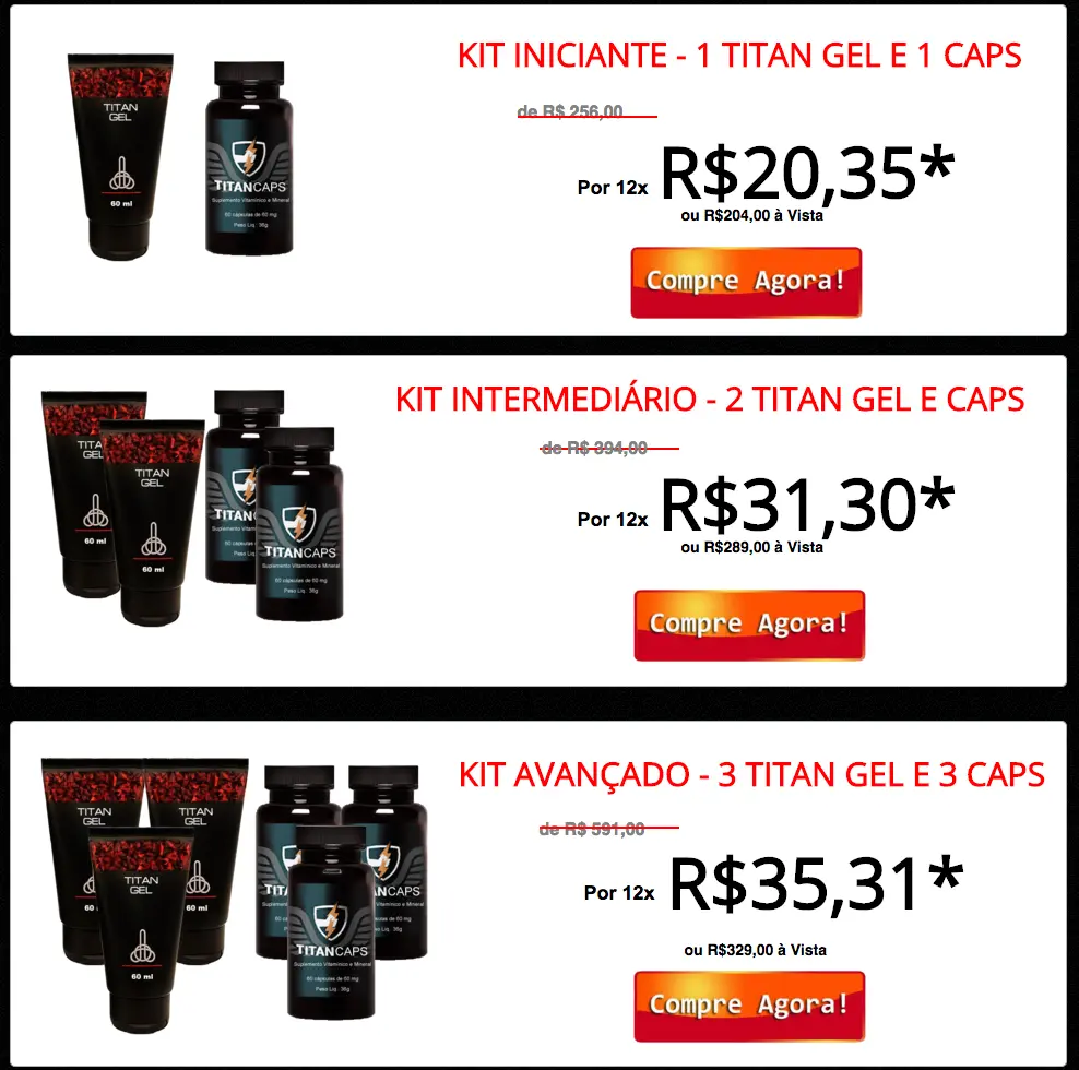 Titan Gel e Caps Funciona Mesmo? É Bom? Tem Efeitos Colaterais? Bula